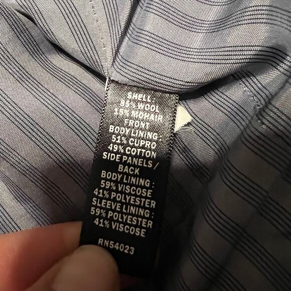 Banana Republic Jacket Mens 44R Blue Mohair Wool Blazer Marzotto 2 Button - Picture 6 of 13